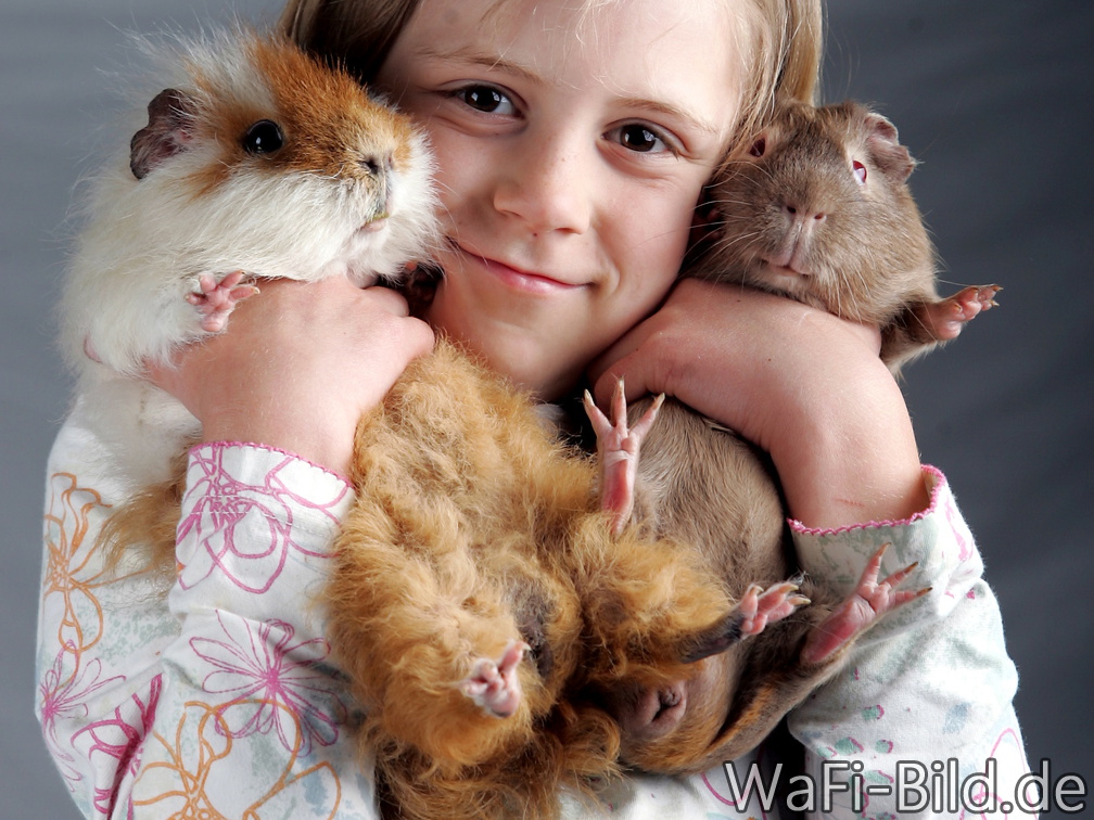 Kind mit Meerschweinchen