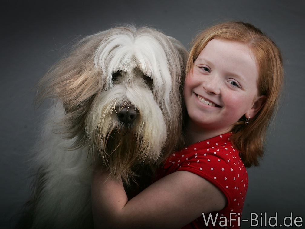 Larissa mit Bearded Collie Harry