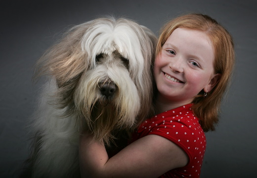 Larissa mit Bearded Collie Harry